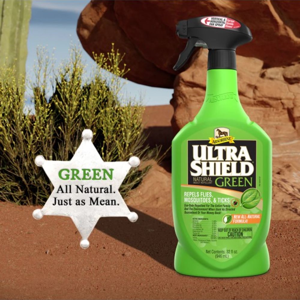 Absorbine, UltraShield Green Natural Fly Repellent for Horses, 32 oz