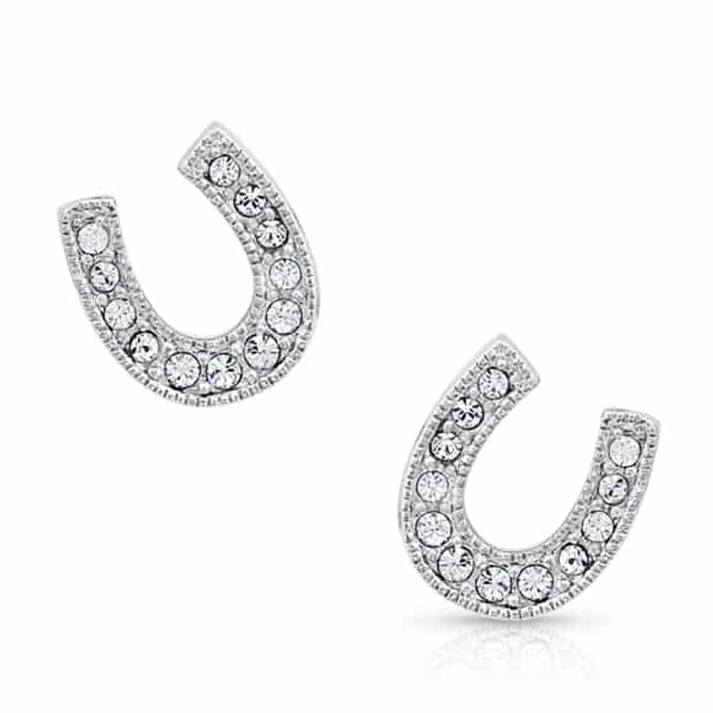 Montana Silversmiths, Crystal Clear Stuck on Luck Post Earrings, ER808