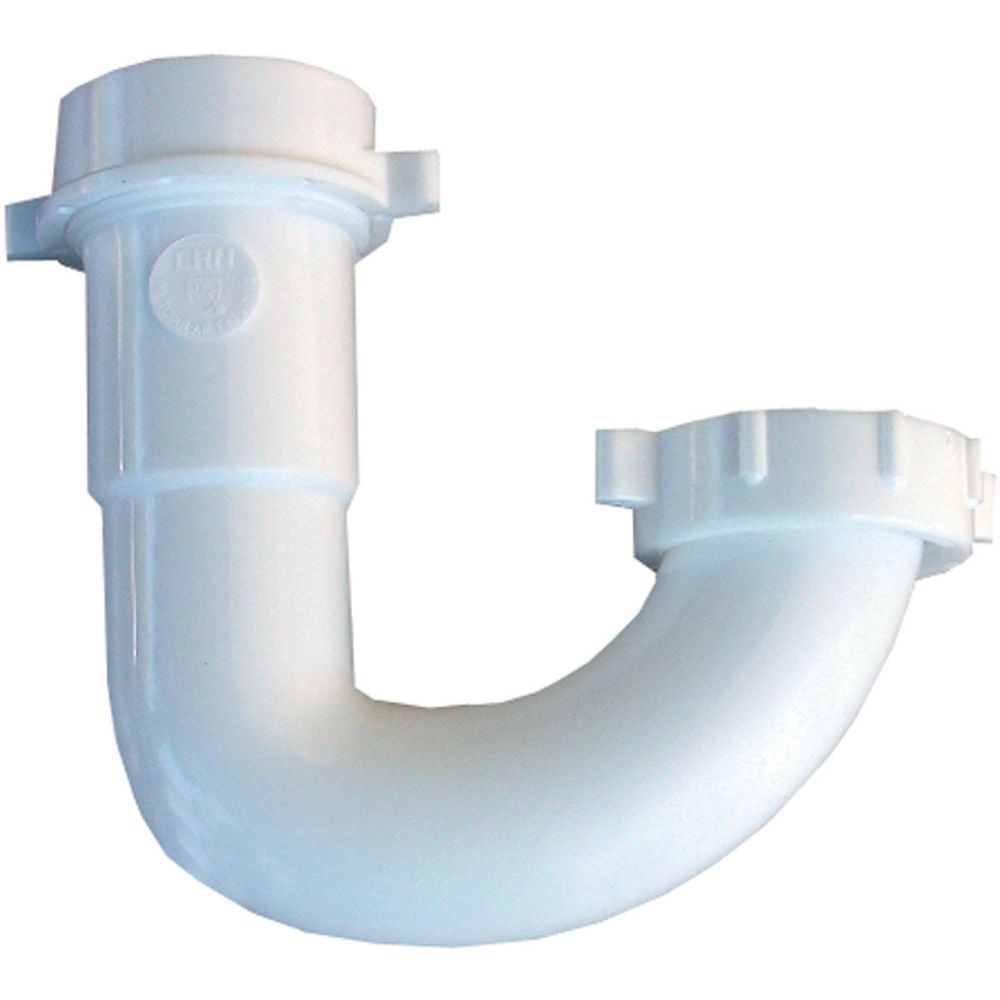 Lasco 1-1/2 In. White Plastic J-Bend with Reverse Nut