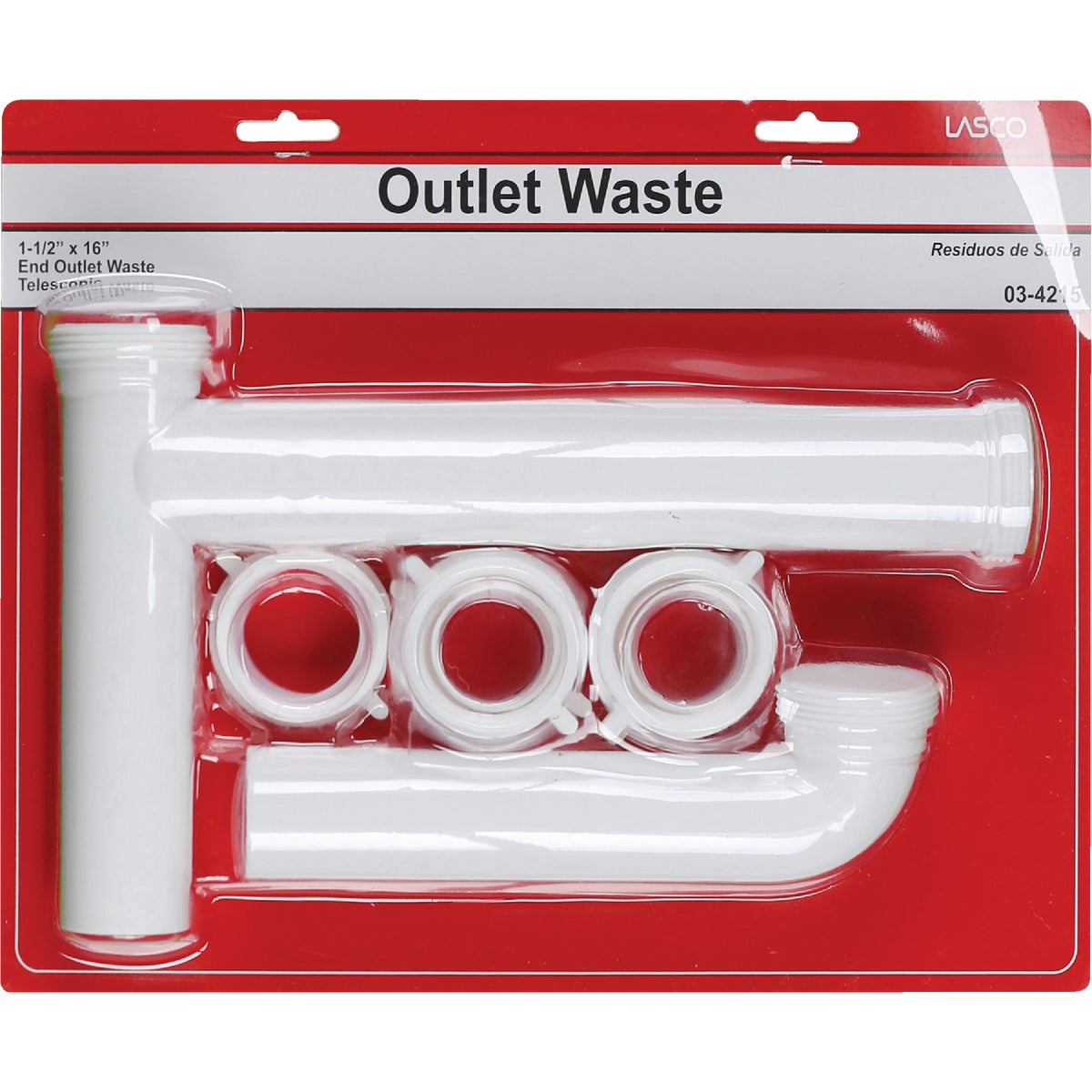 AT LAST＆CO.　Lot 801 Lasco 1-1/2 In. OD x 16 In. White Plastic… et Waste | Wilco