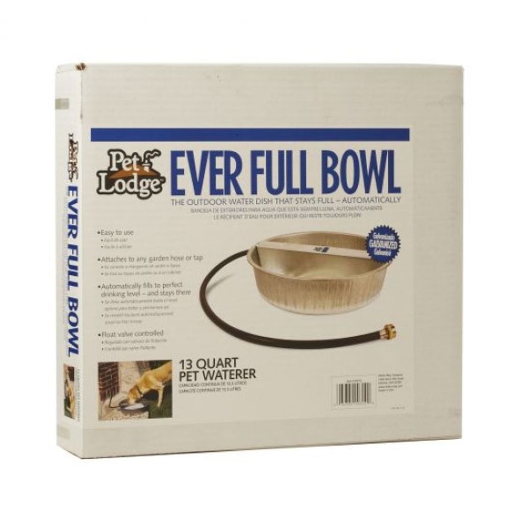 Pet Lodge, Galvanized Steel Ever Full Pet Bowl, 13 qt