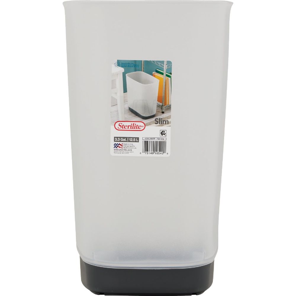 Sterilite 3.3 Gal. Rectangular Slim Wastebasket