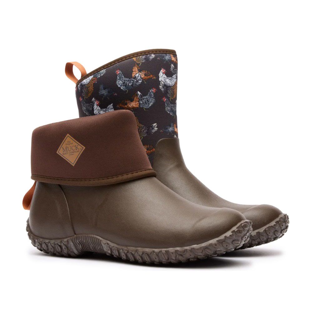 Muck Boot, Ladies Brown Chicken Print Muckster II Mid Boot
