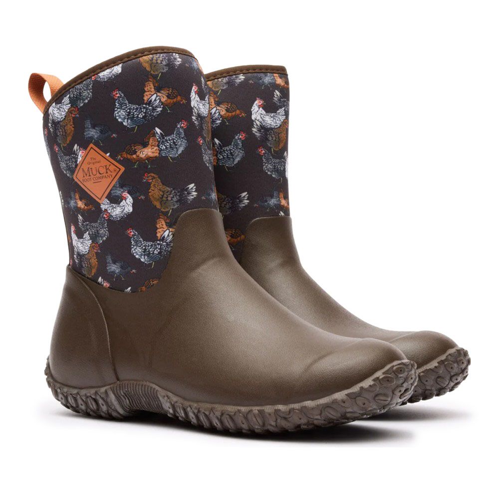 Muck Boot, Ladies Brown Chicken Print Muckster II Mid Boot