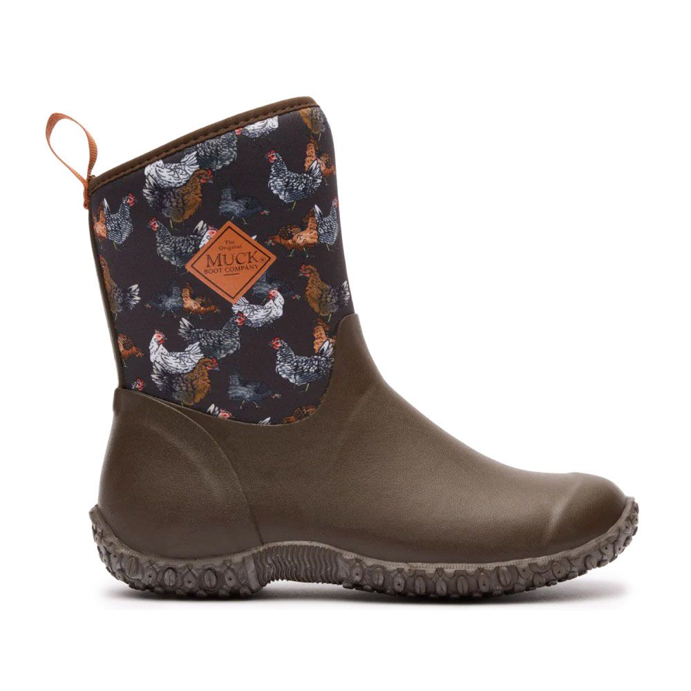 Muck Boot, Ladies Brown Chicken Print Muckster II Mid Boot