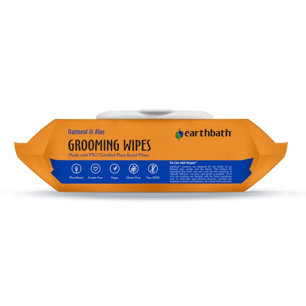 Earthbath, Oatmeal & Aloe Pet Grooming Wipes, 100 ct