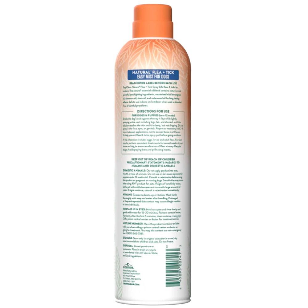 Tropiclean, Natural Flea & Tick Dog & Home Easy Mist Spray, 14 oz