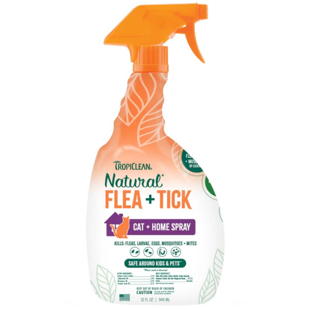 Tropiclean, Natural Flea & Tick Home Spray for Cat, 32 oz