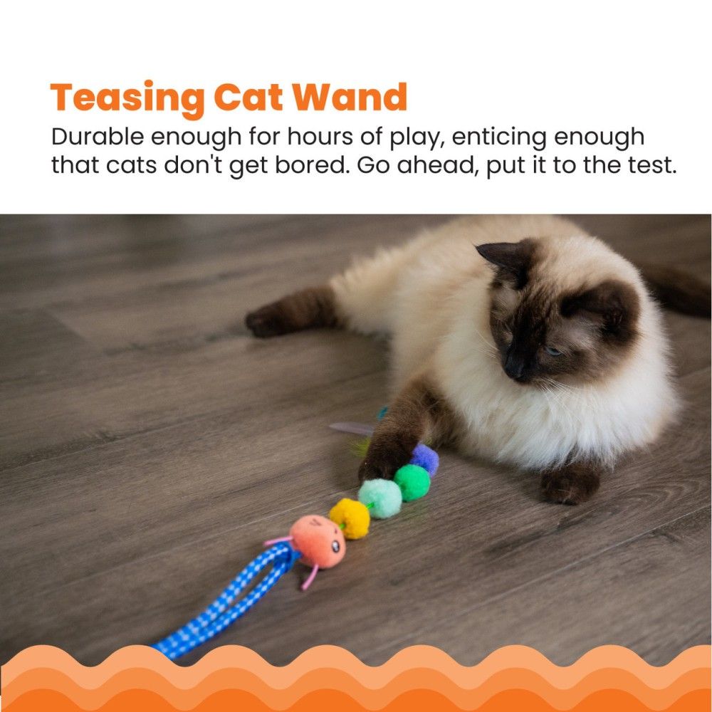 Outward Hound, Tail Teaser Ground Prey Interactive Cat Wand Toy
