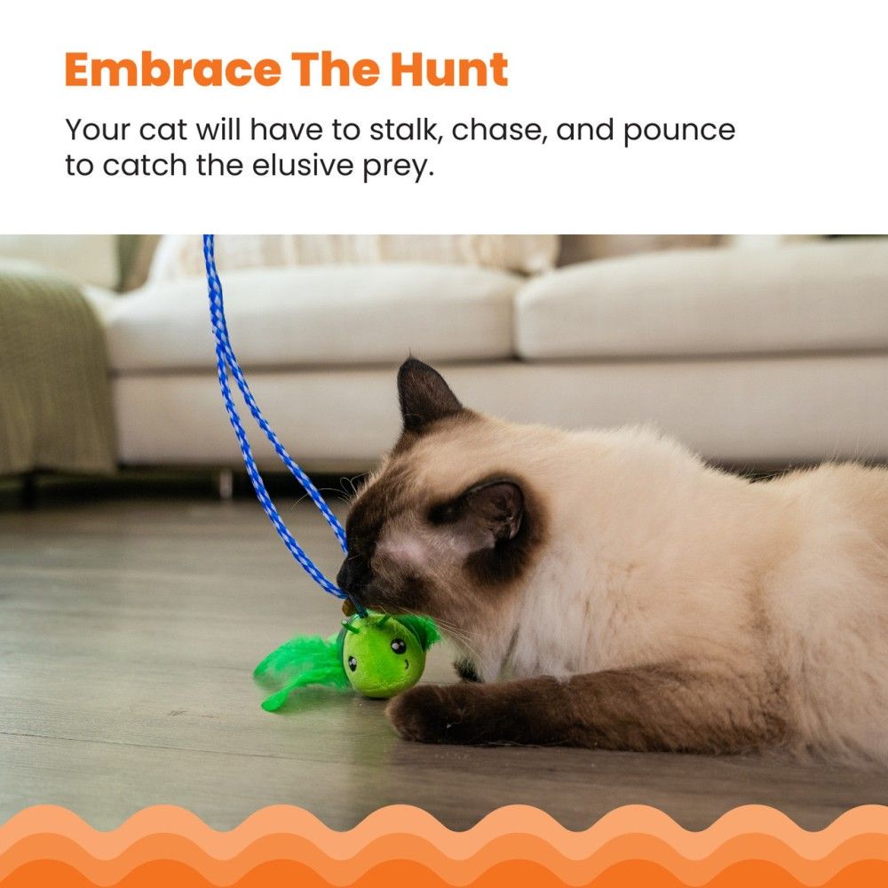 Outward Hound, Tail Teaser Ground Prey Interactive Cat Wand Toy