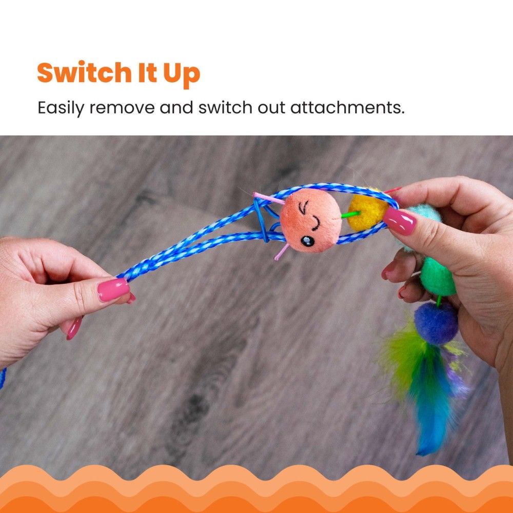 Outward Hound, Tail Teaser Ground Prey Interactive Cat Wand Toy