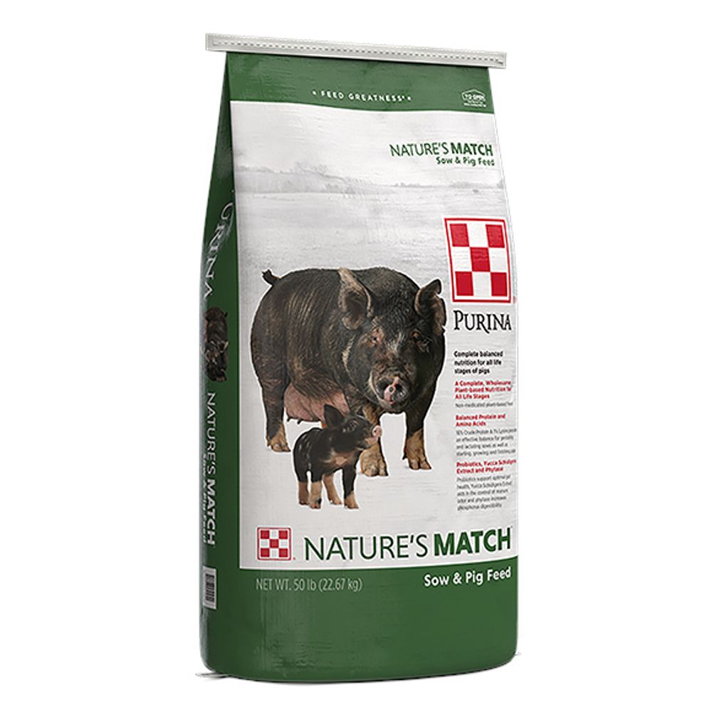 Purina, Nature's Match Sow & Pig Grower Complete, 50 lb