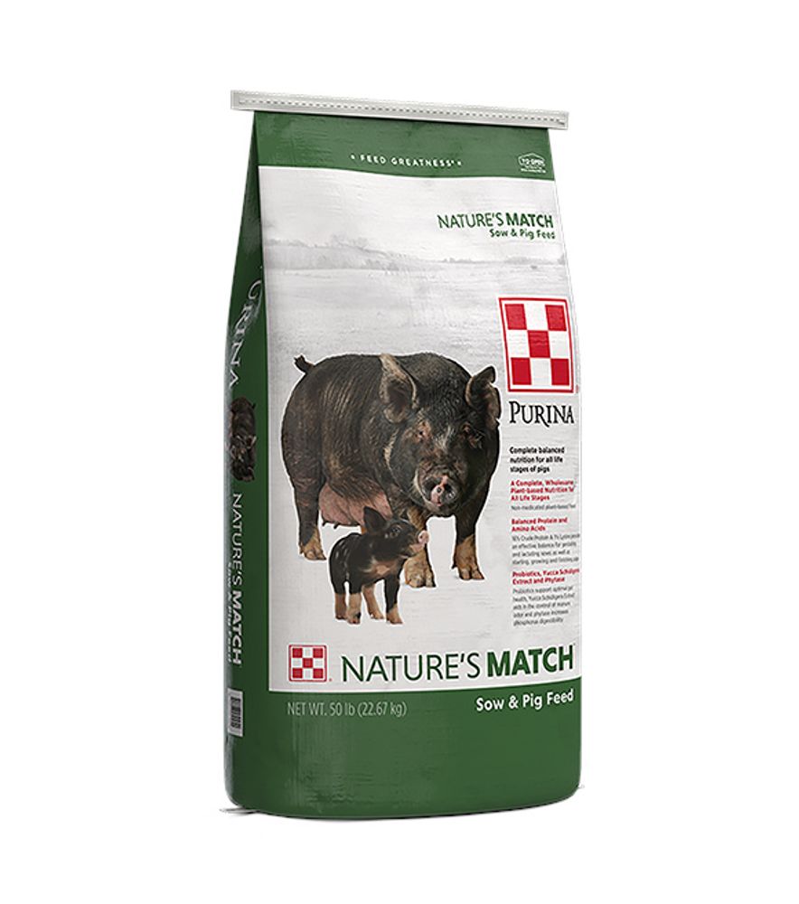 Purina, Nature's Match Sow & Pig Grower Complete, 50 lb