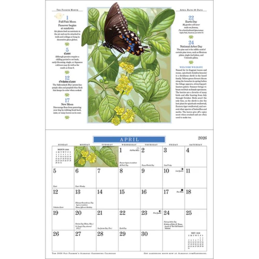 The Old Farmer's Almanac, 2026 Gardening Calendar