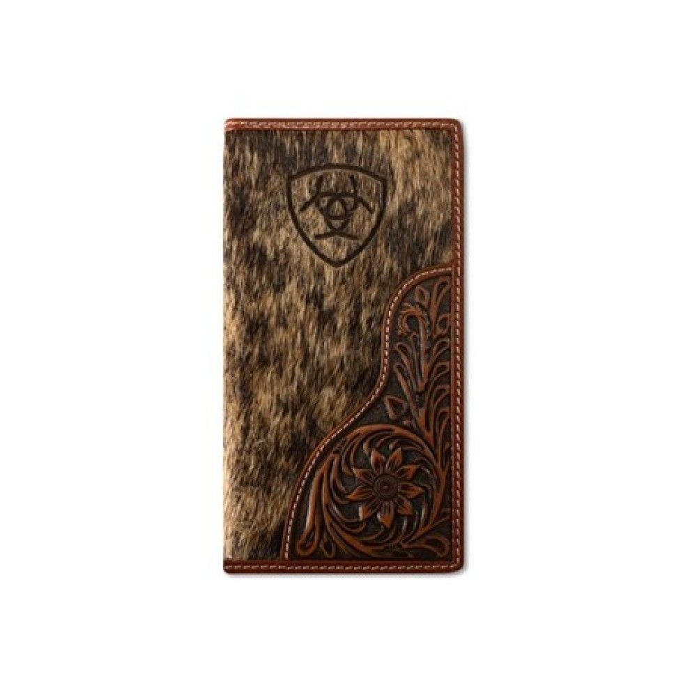 Ariat, Men's Brown Laser Etched Leather Rodeo Wallet