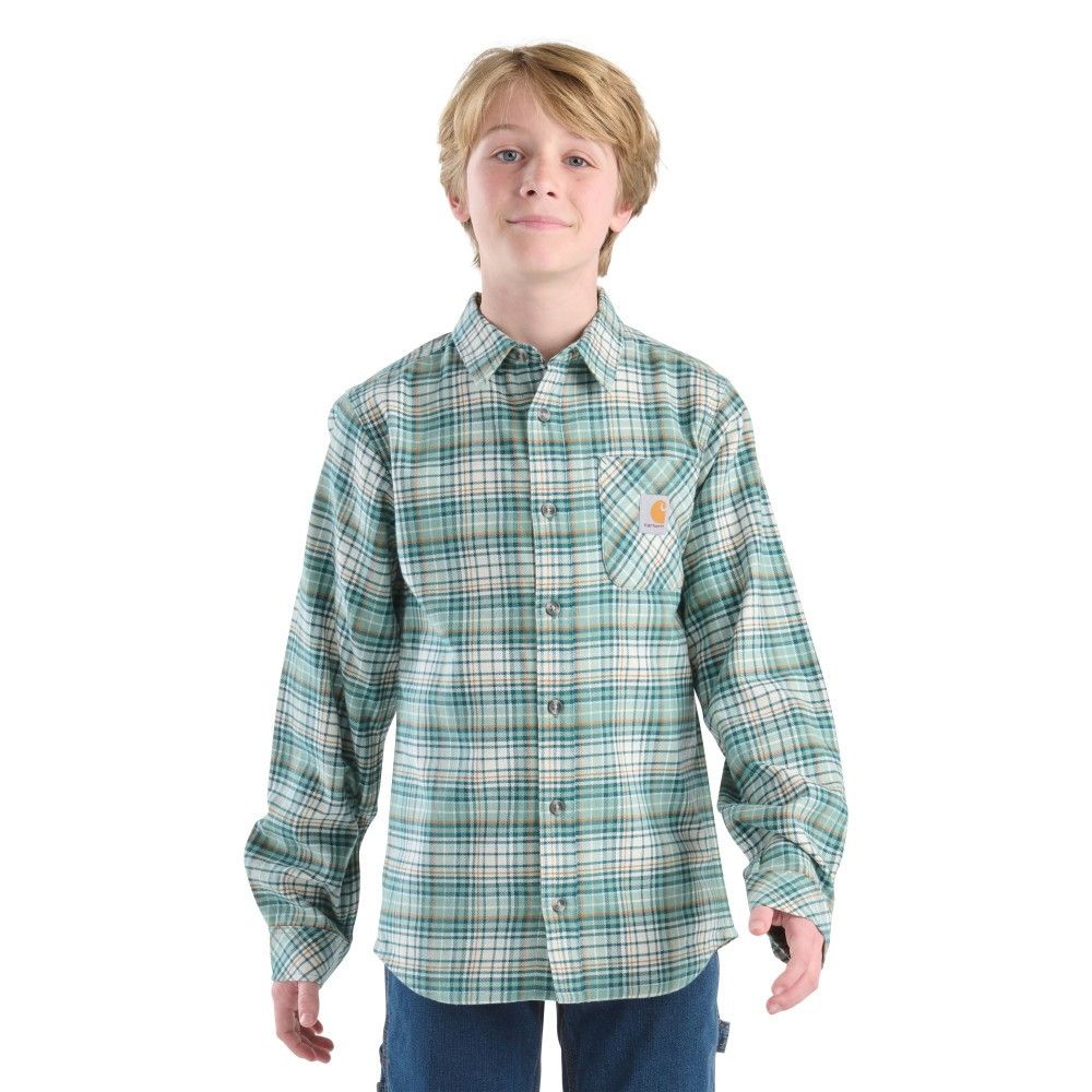 Carhartt, Boys' Patina Long Sleeve Flannel Button Front Shirt