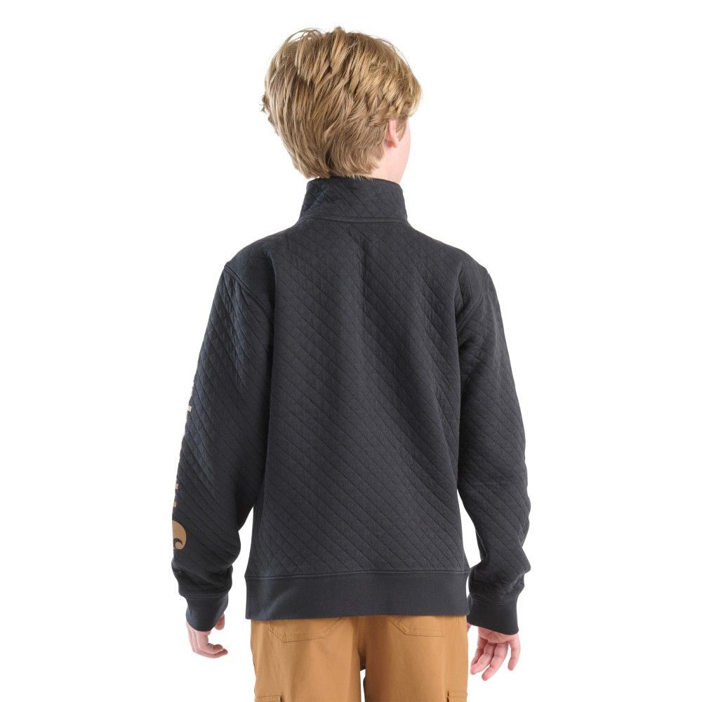 Carhartt, Boys' Caviar Black Long Sleeve Quarter-Zip Sweatshirt