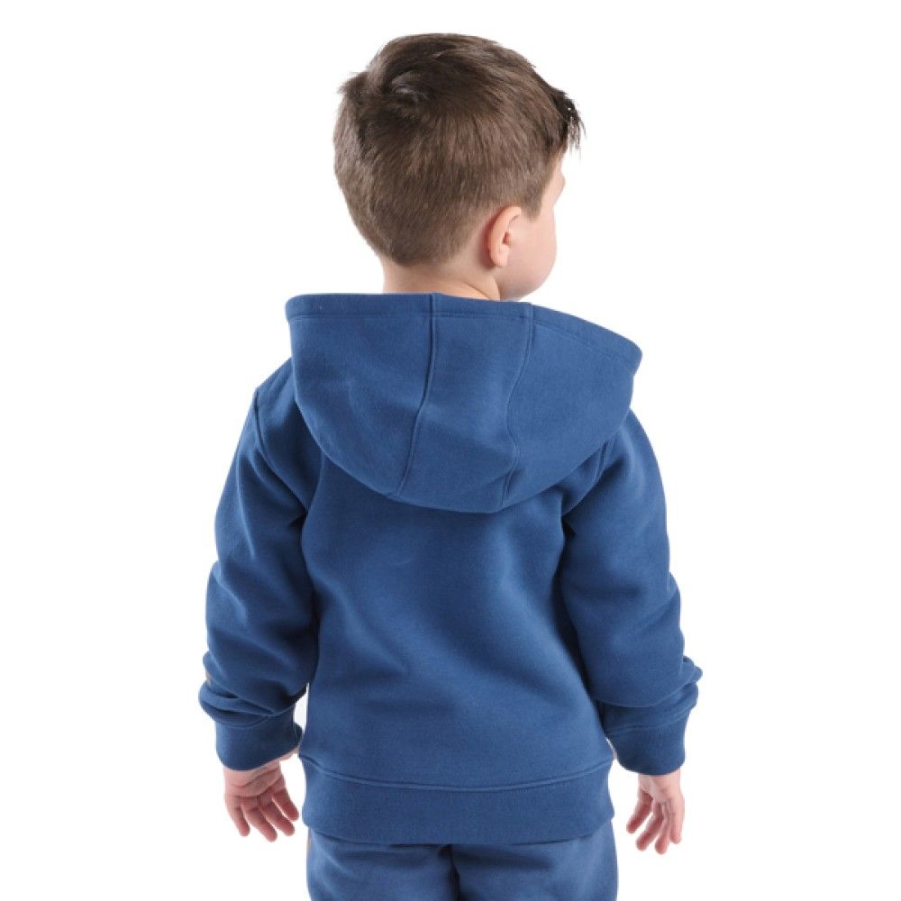 Carhartt, Boys' Dark Denim Sleeve Logo Full Zip Hooded Sweatshirt