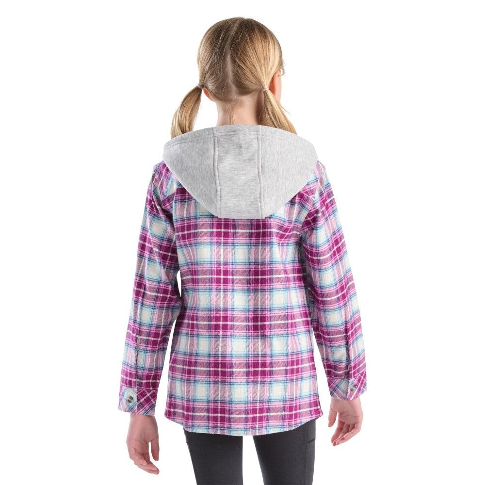 Carhartt, Girl's Crocus Long Sleeve Flannel Button-Front Hooded Shirt