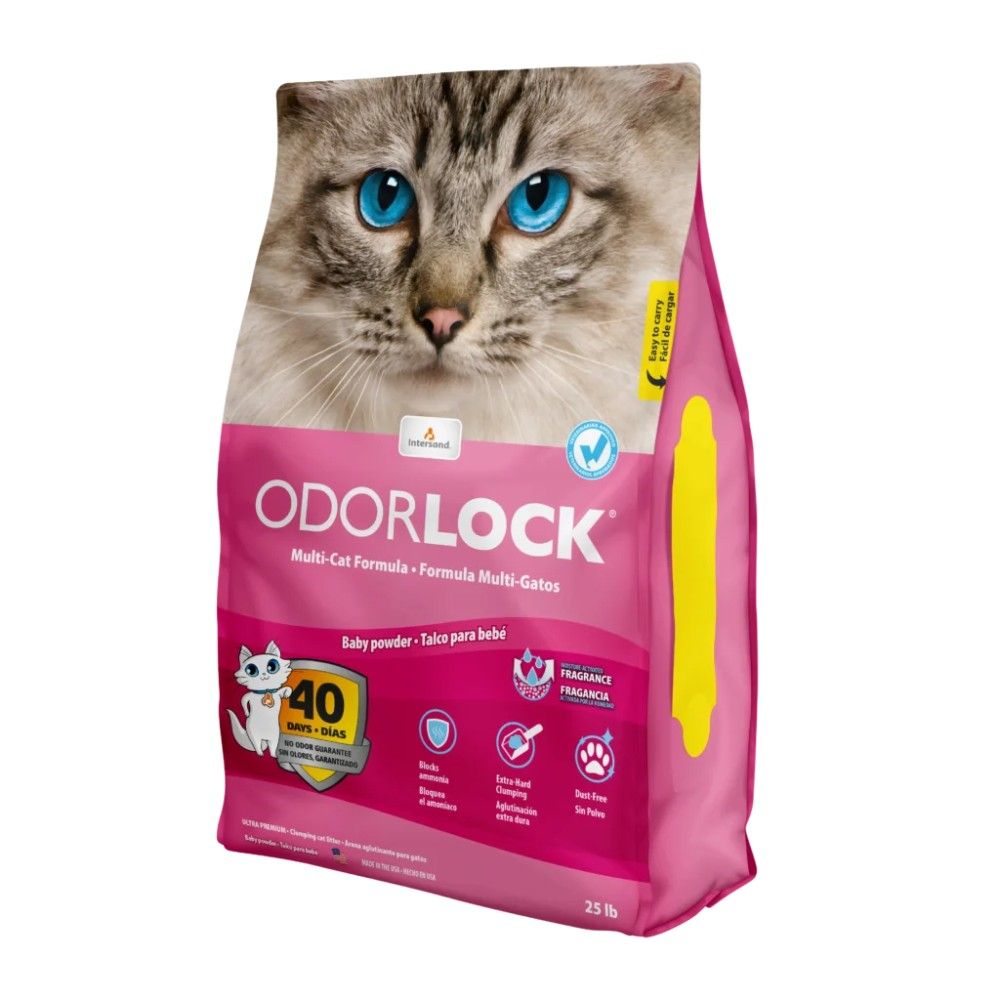ODORLOCK, Baby Powder Scent Clumping Cat Litter, 25 lb