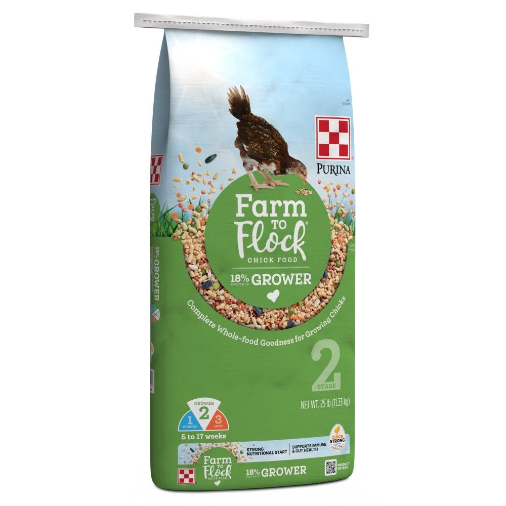 Purina, Farm to Flock 18% Grower Feed, 25 lb