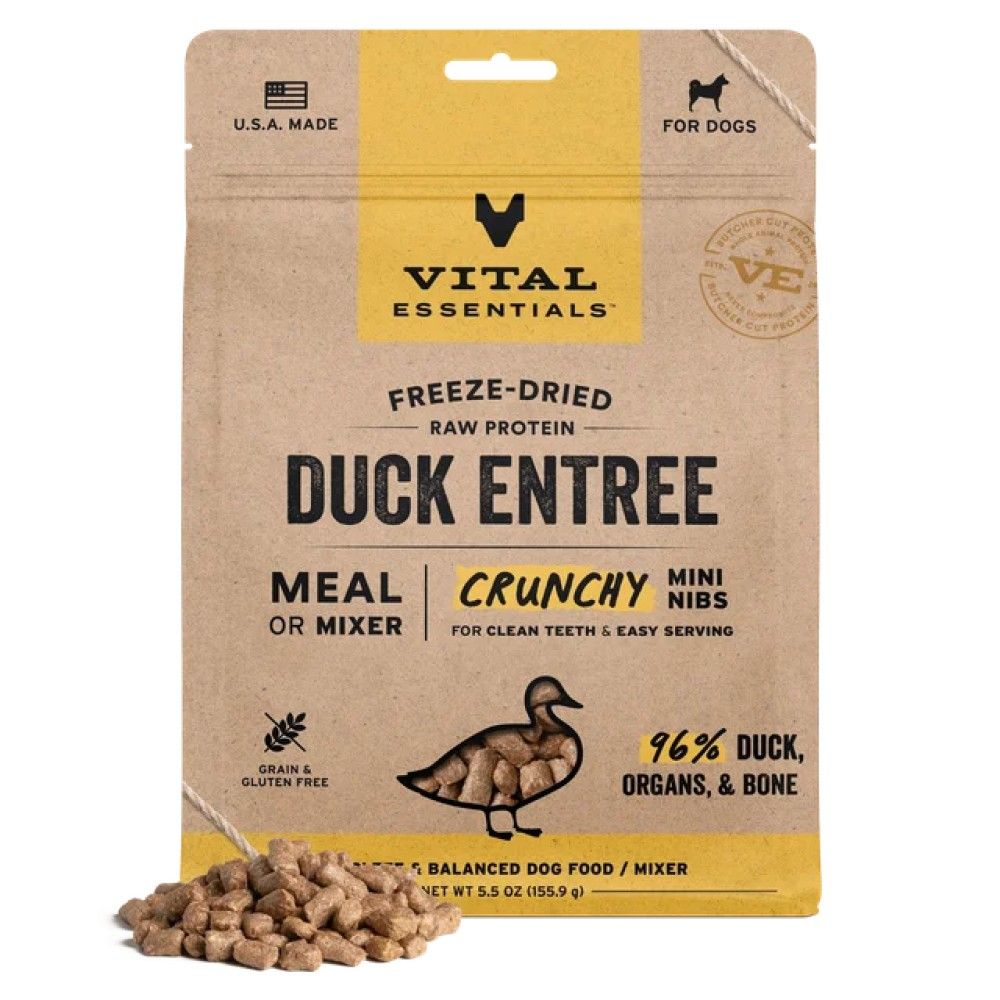 Vital Essentials, Freeze-Dried Raw Duck Entree Mini Nibs, 5.5 oz