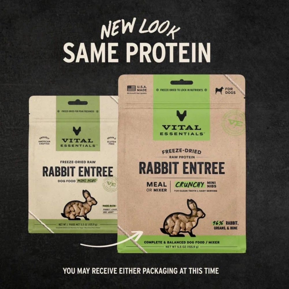 Vital Essentials, Freeze-Dried Raw Rabbit Entree Mini Nibs, 5.5 oz