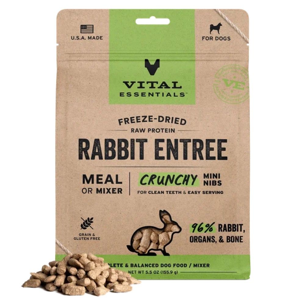 Vital Essentials, Freeze-Dried Raw Rabbit Entree Mini Nibs, 5.5 oz