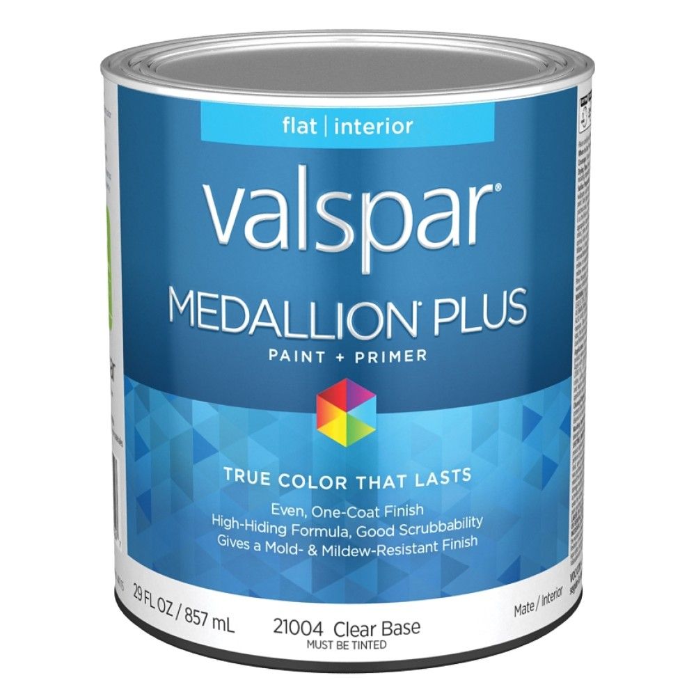 Valspar, Flat Clear Base Medallion Plus Interior Paint + Primer