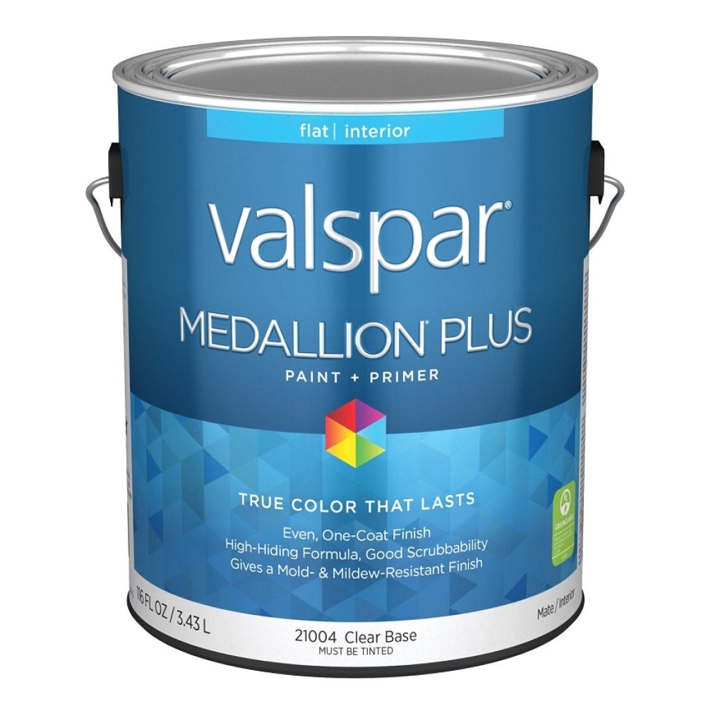 Valspar, Flat Clear Base Medallion Plus Interior Paint + Primer