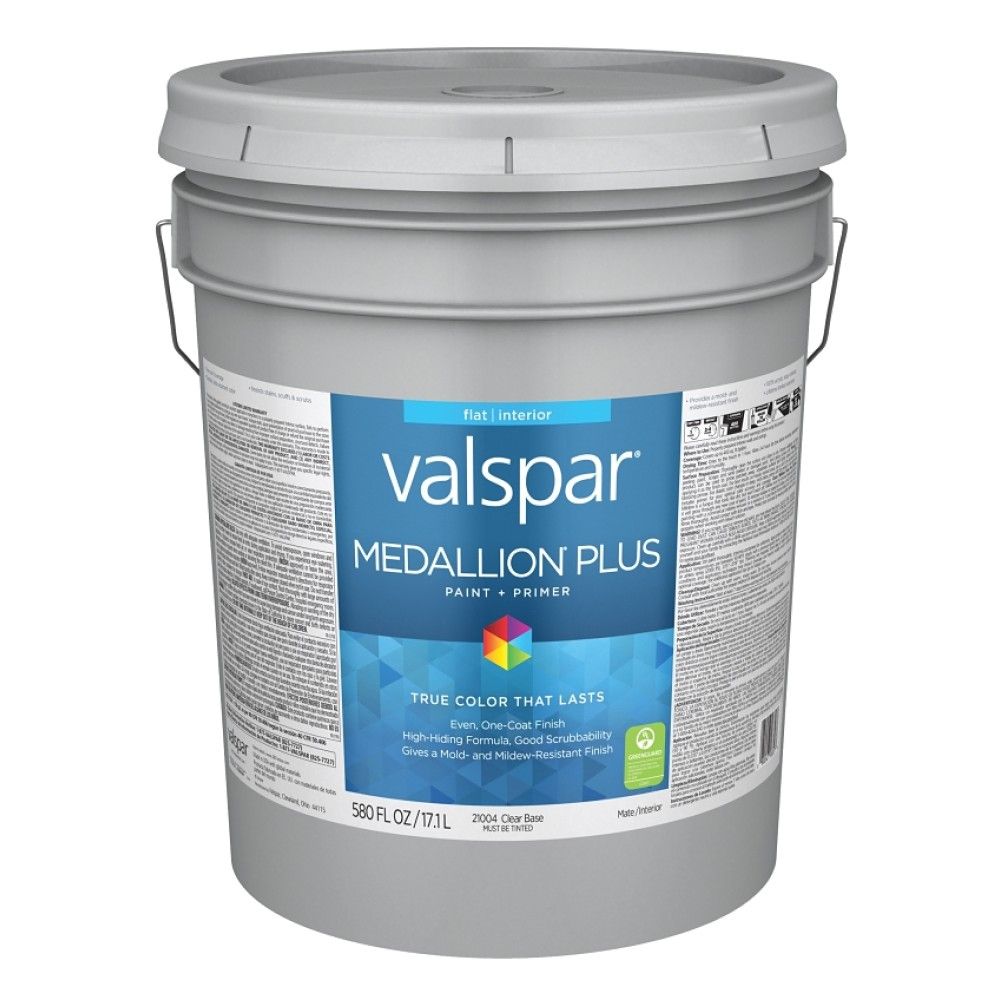 Valspar, Flat Clear Base Medallion Plus Interior Paint + Primer