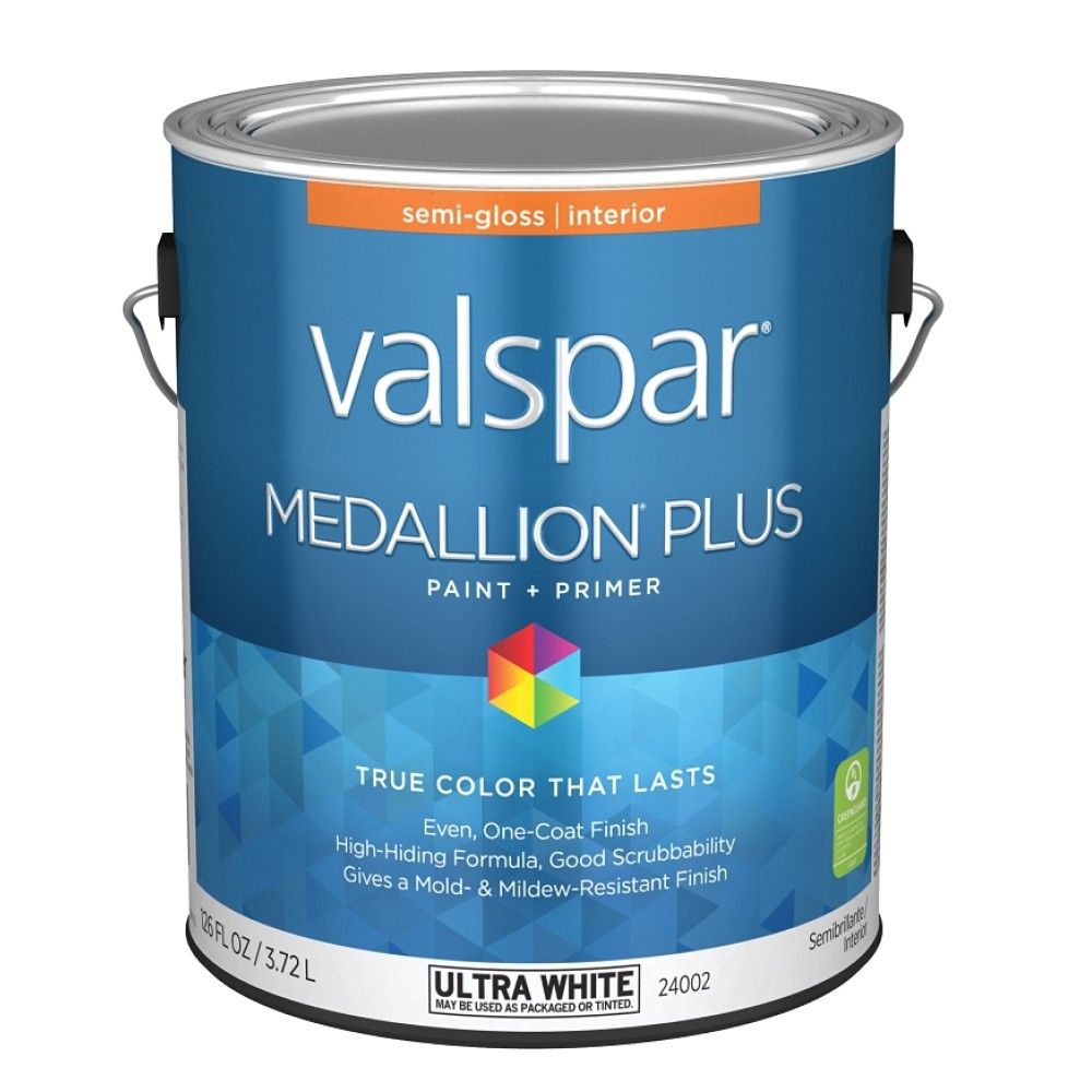 Valspar, Semi-Gloss Ultra White Medallion Plus Interior Paint + Primer