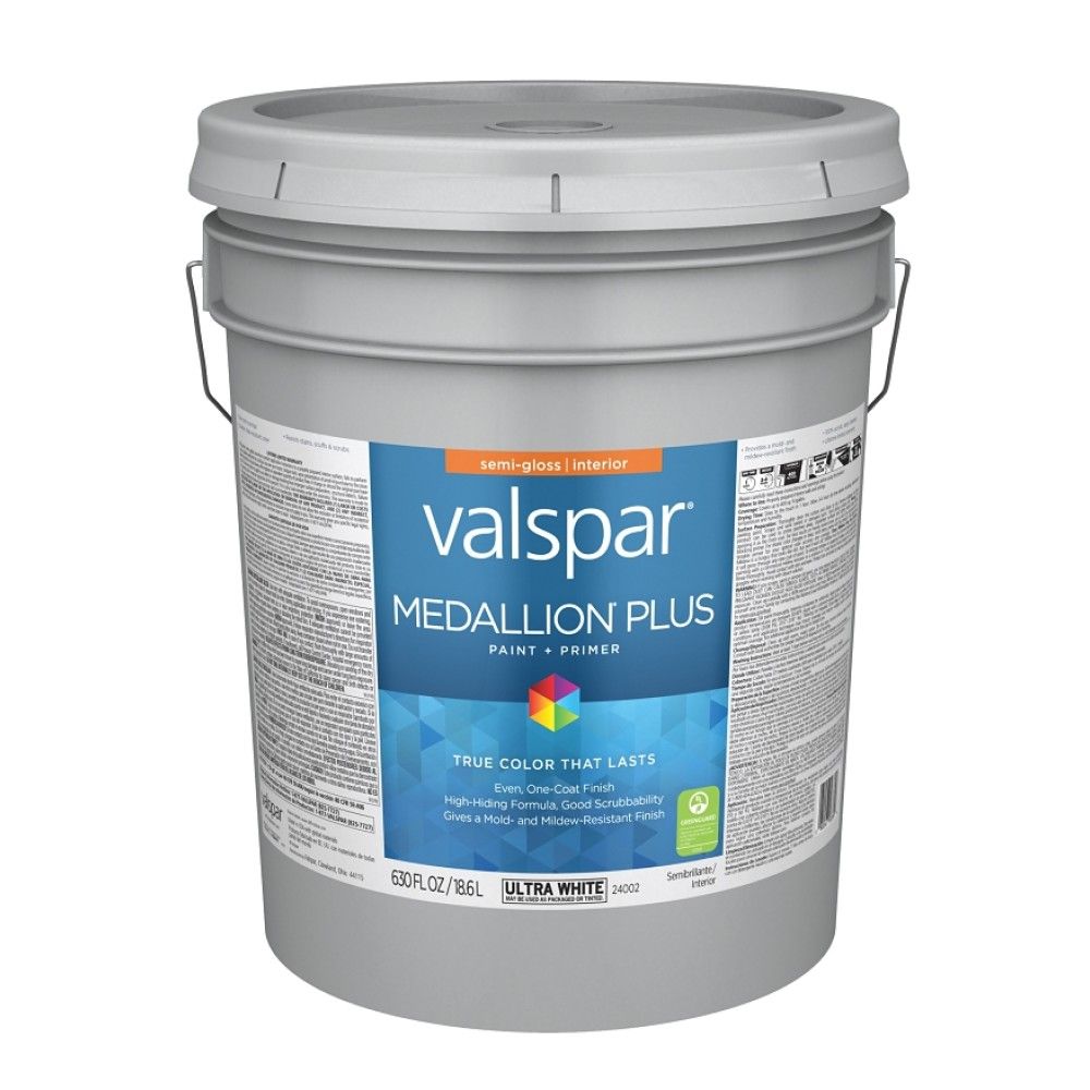 Valspar, Semi-Gloss Ultra White Medallion Plus Interior Paint + Primer