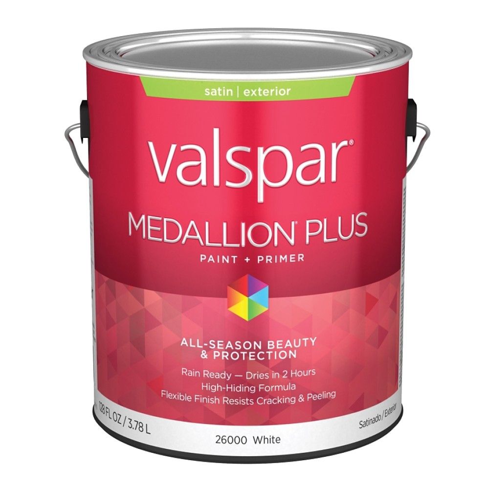 Valspar, Satin White Medallion Plus Exterior Paint + Primer