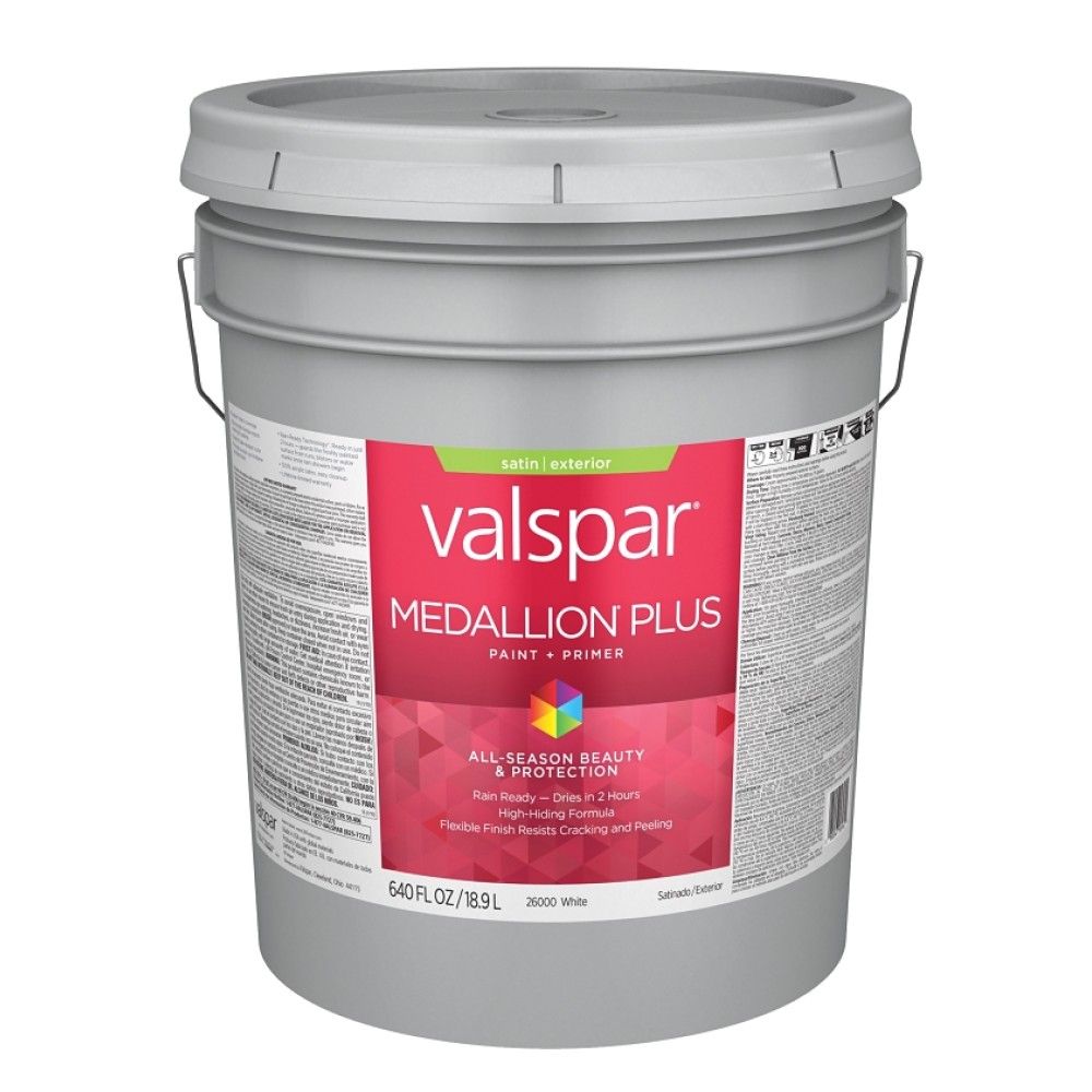 Valspar, Satin White Medallion Plus Exterior Paint + Primer