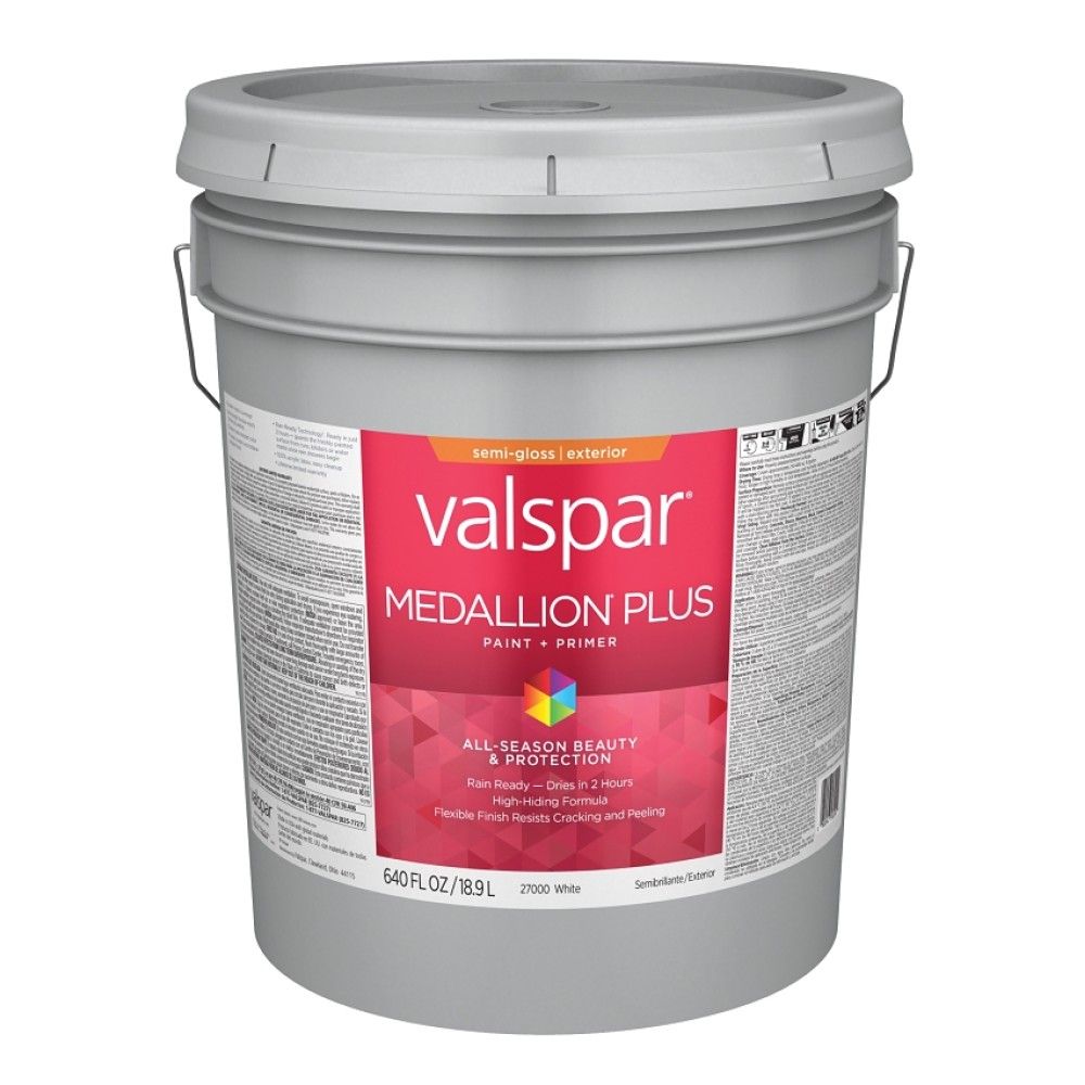 Valspar, Semi-Gloss White Medallion Plus Exterior Paint + Primer