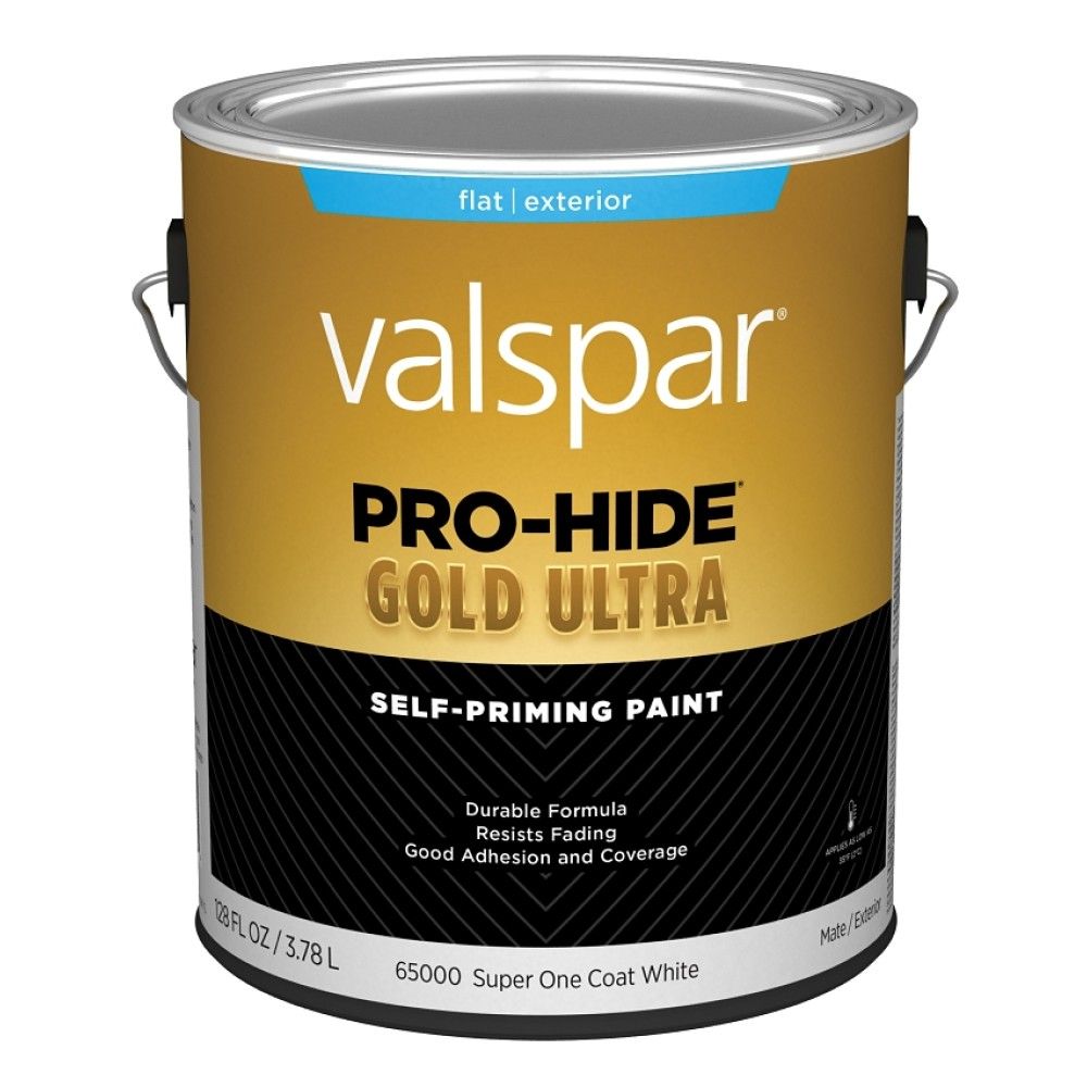 Valspar, Flat White Pro-Hide Gold Ultra Exterior Self-Priming Paint