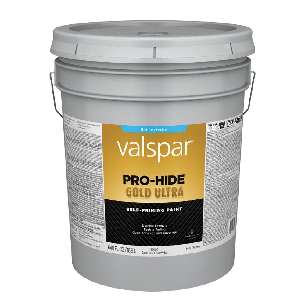 Valspar, Flat White Pro-Hide Gold Ultra Exterior Self-Priming Paint