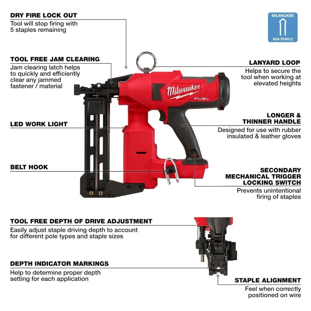 Milwaukee, M18 FUEL™ Utility Fencing  Stapler 