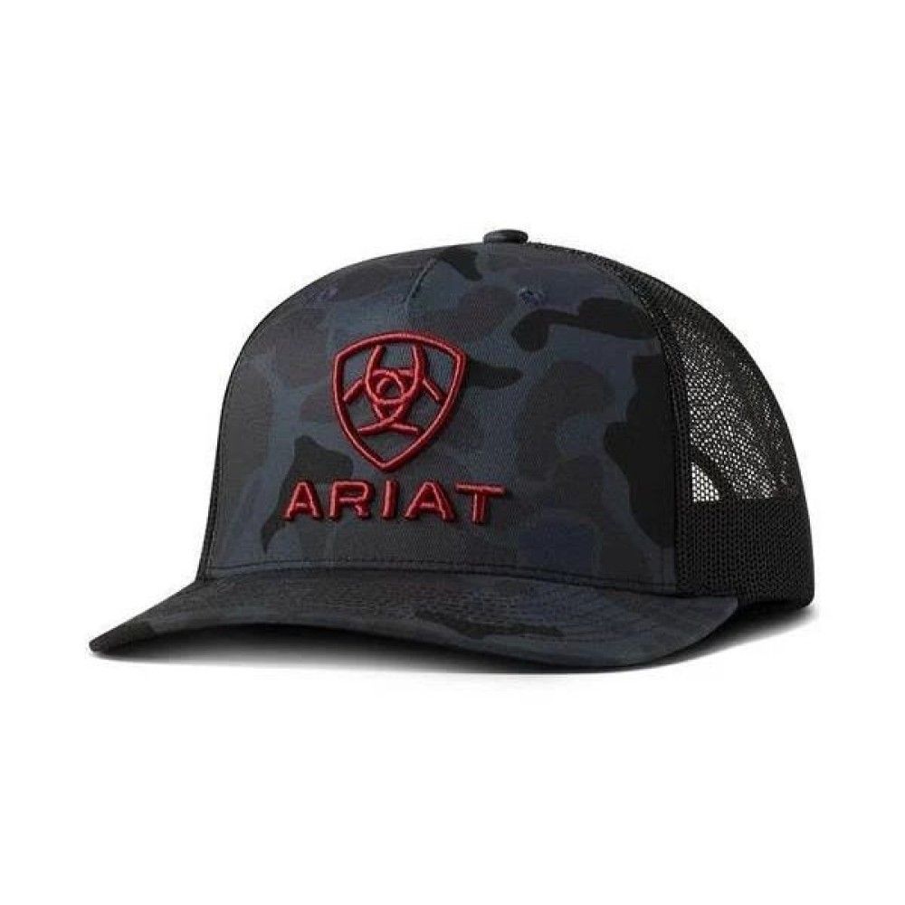 Ariat, Men's Black Camo 3D Logo Cap