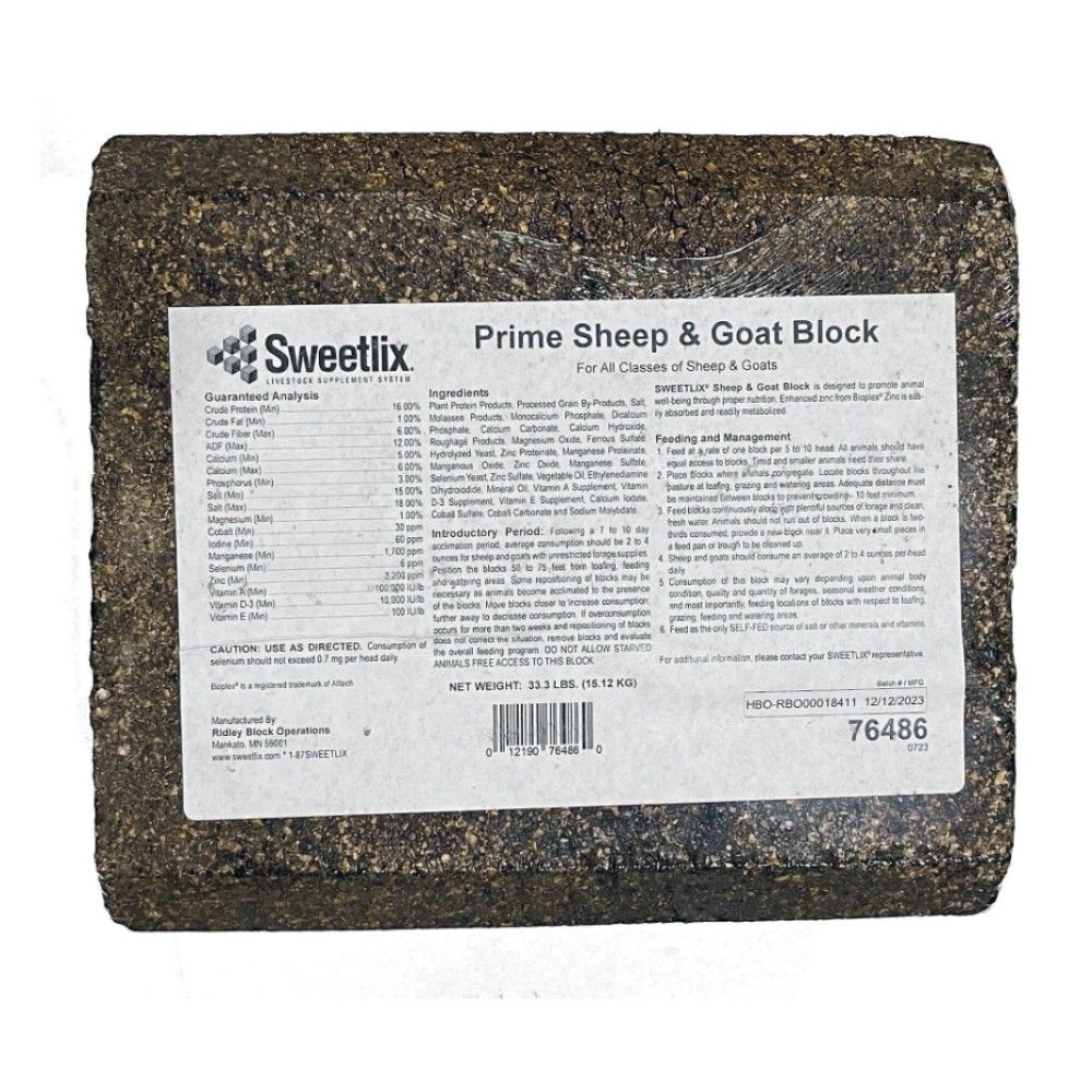 Sweetlix, Prime Sheep & Goat Block, 33 lb