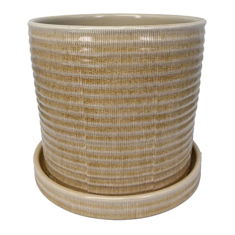 Border Concepts, Butter Cream Burin Etched Pot