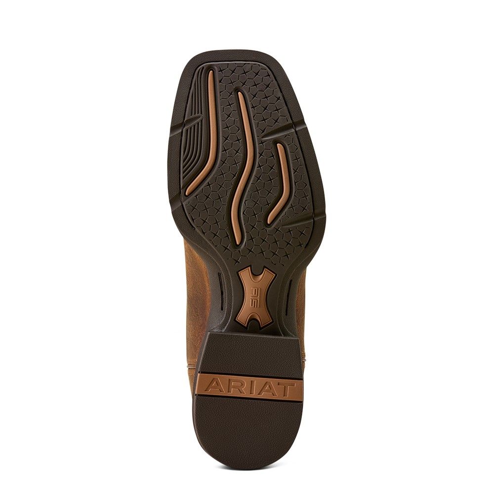 Ariat, Men's Buff Tan/Dusty Olive Sport Cool VentTEK Wide Square Toe Cowboy Boot