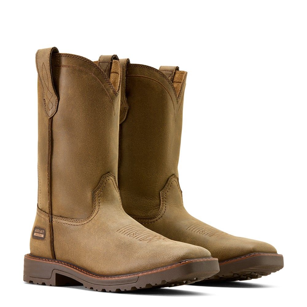 Ariat, Men's Brown Bomber Activator Wide Square Toe  Work Boot