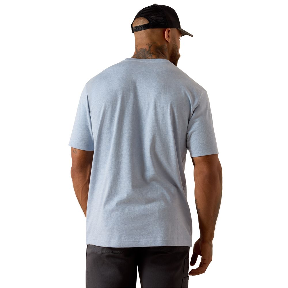 Ariat, Men's Washed Rain Heather Rebar Cotton Strong Standard Pocket T-Shirt