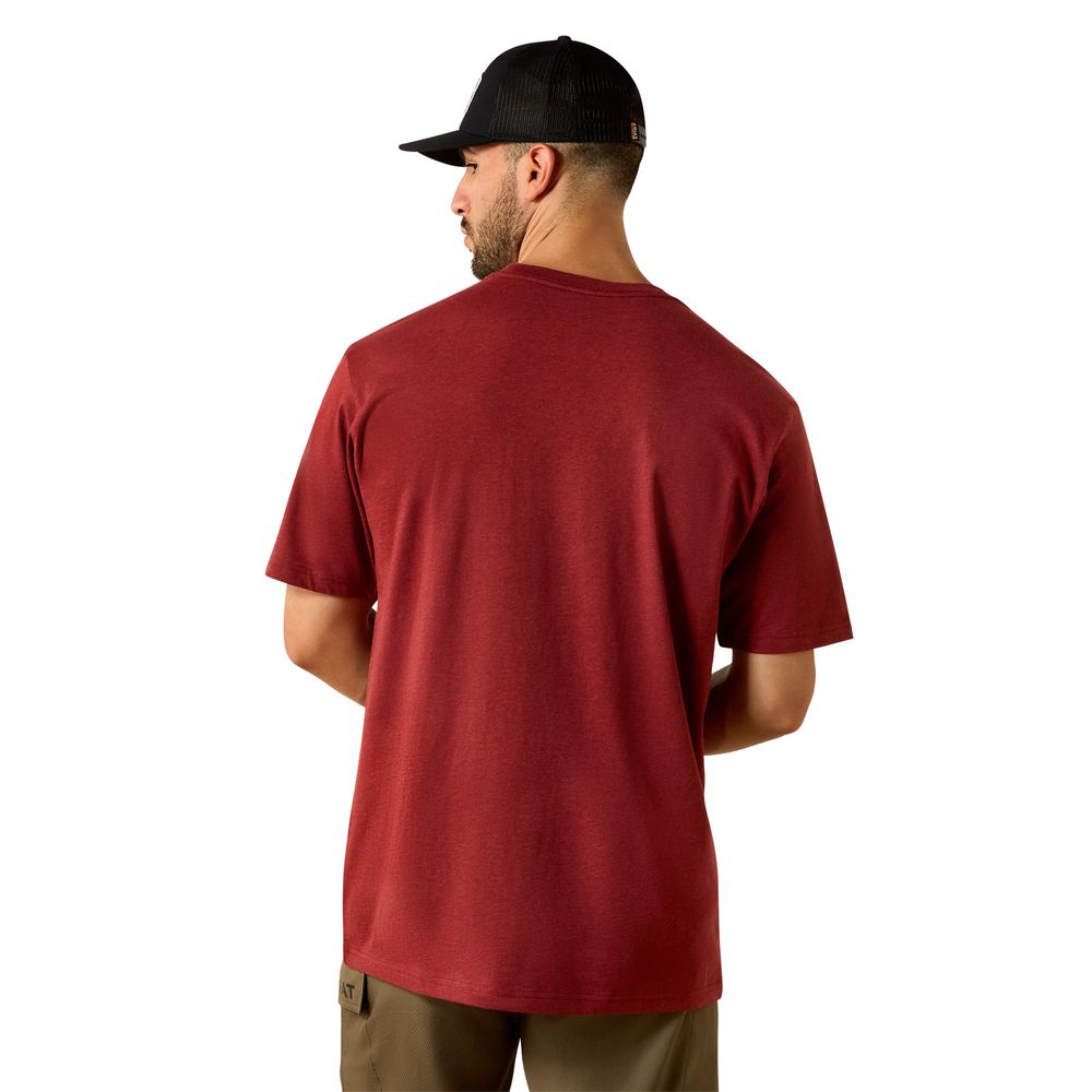 Ariat, Men's Brandy Snifter Heather Rebar Cotton Strong Standard Pocket T-Shirt