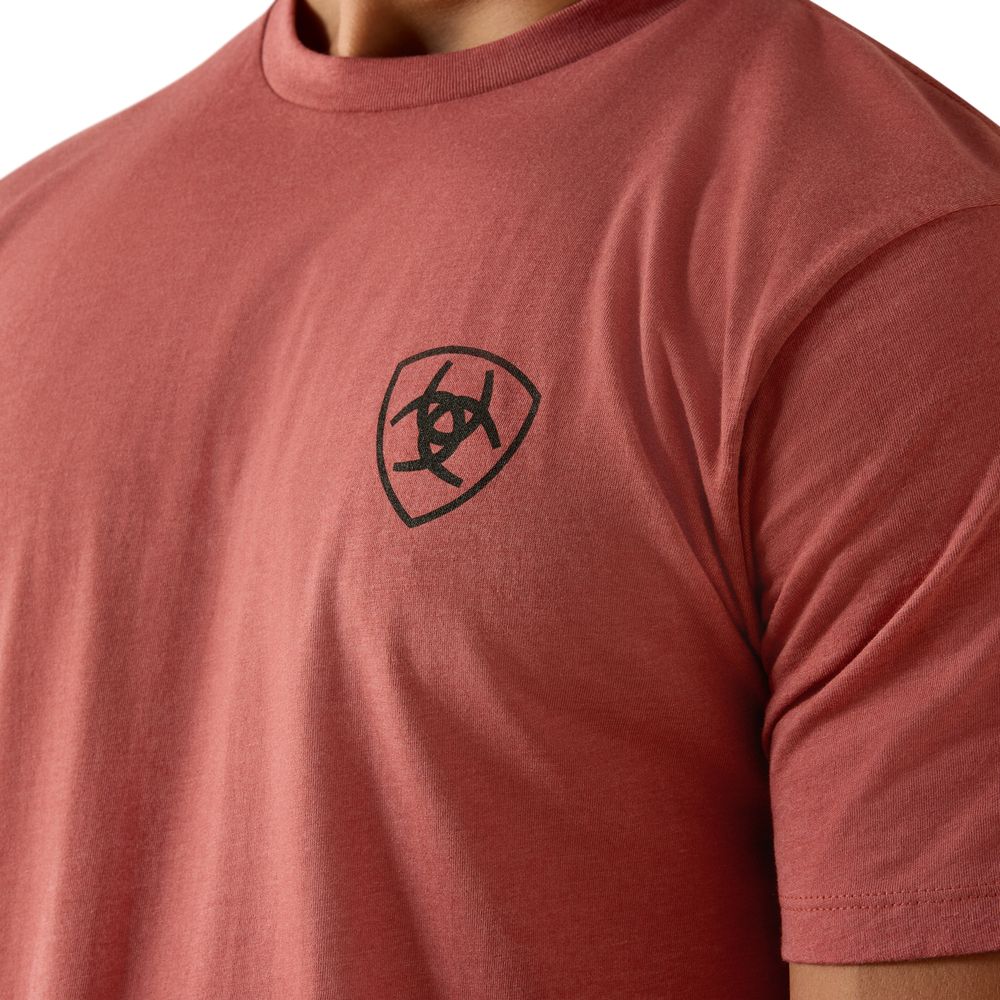 Ariat, Men's Red Clay Heather Ariat Banner Badge T-Shirt 