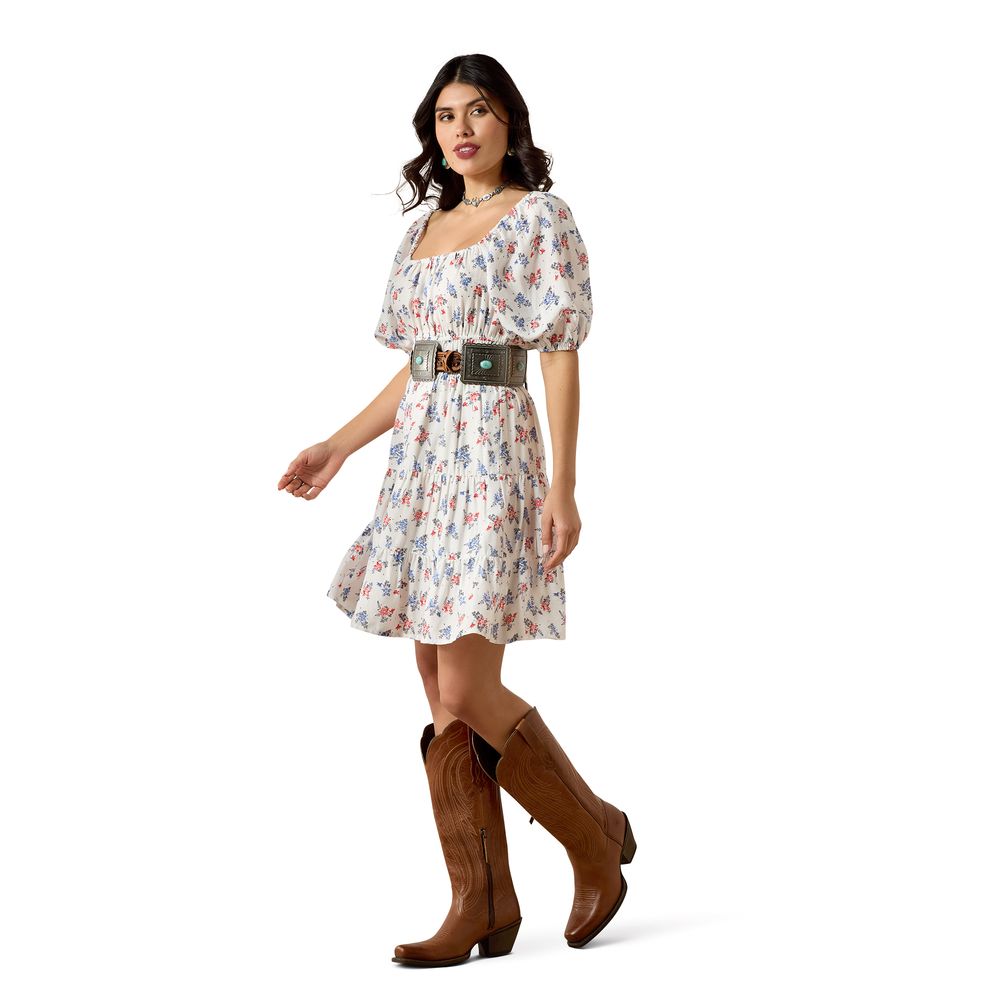 Ariat, Ladies White Floral Print Juliet Dress