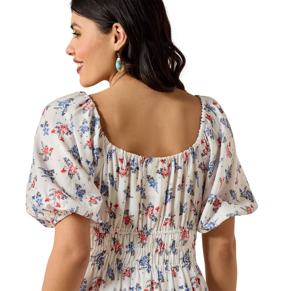 Ariat, Ladies White Floral Print Juliet Dress