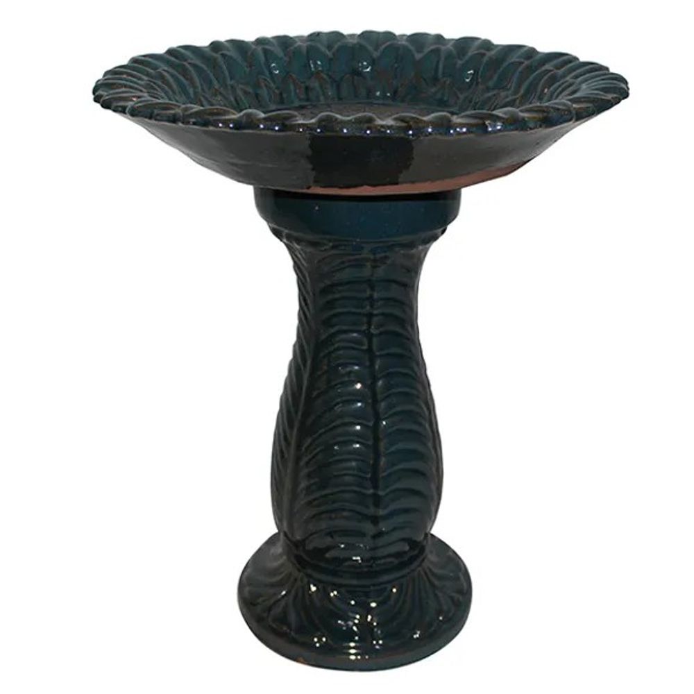 Border Concepts, Dark Moss Green Sunflower Birdbath 
